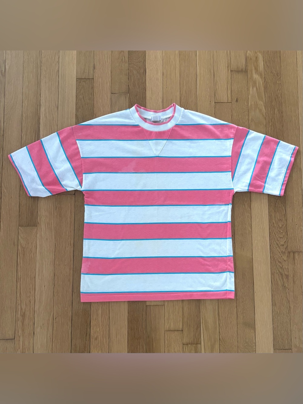 Vintage 80s Cheryl Tiegs Striped T Shirt Made in USA 50/50 Single Stitch Medium